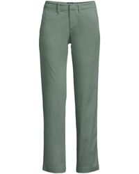 Lands' End - Petite Mid Rise Classic Straight Leg Chino Ankle Pants - Lyst