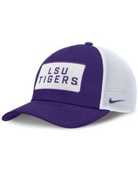 Nike - Purple/white Lsu Tigers 2025 On-field Rise Patch Trucker Adjustable Hat - Lyst