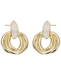 By Adina Eden - Pave Dangling Twisted Knot Stud Earring - Lyst