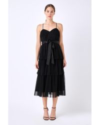 Endless Rose - Tulle Tiered Midi Dress - Lyst