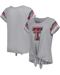 Colosseum Athletics Heathered Gray Texas Tech Red Raiders Boo You Raglan Knotted T-shirt