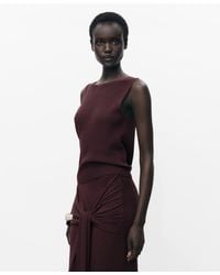 Mango - Fine Ribbed Knit Top - Lyst