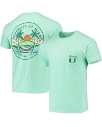 Image One - Green Miami Hurricanes Circle Scene Comfort Colors Pocket T-shirt - Lyst