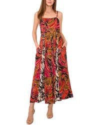 Vince Camuto - Printed Inverted-pleat Maxi Dress - Lyst