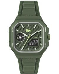 Lacoste - Lc33 Square Khaki Silicone Strap Watch - Lyst