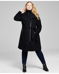 Calvin Klein - Plus Size Belted Asymmetric Wrap Coat - Lyst