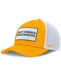 Nike - Gold/white West Virginia Mountaineers 2025 On-field Rise Patch Trucker Adjustable Hat - Lyst