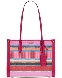 Kate Spade - Market Striped Woven Straw Small Tote - Lyst