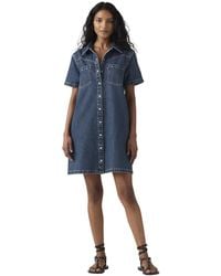 Levi's - Louisa Short-sleeve Collared Cotton Denim Dress - Lyst