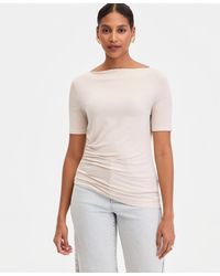 INC International Concepts - Luxe-layering Jersey Boat-neck Short-sleeve Top - Lyst