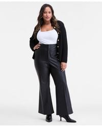 INC International Concepts - I.n.c International Plus Size Faux-leather High-rise Flared Pants - Lyst