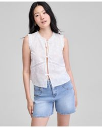 And Now This - Cotton Tie-front Sleeveless Top - Lyst