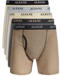 Alfani 5-pk. Tile & Solid Boxer Briefs, Created For Macy's - Black