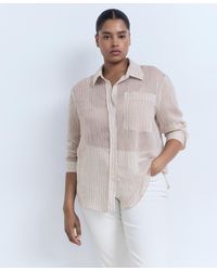Mango - Semi-transparent Striped Shirt - Lyst