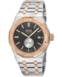 Gevril - Swiss Made Gotham Swiss Automatic Two Tone Stainless Steel Bracelet Watch - Lyst