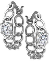 Giani Bernini - Cubic Zirconia Chain Link Small Hoop Earrings - Lyst