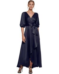 DKNY - 3/4th Sleeve Faux Wrap Dress - Lyst