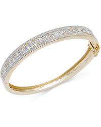Macy's - Diamond Accent Greek Key Bangle Bracelet - Lyst