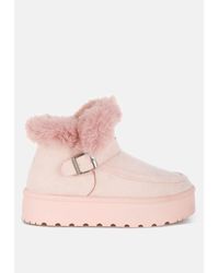 LONDON RAG - Linka Pin Buckle Detail Snow Boots - Lyst