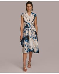 Donna Karan - Printed A-line Wrap Dress - Lyst