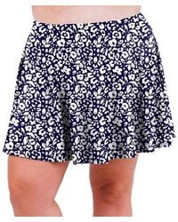 Calypsa - Plus Size Flowy Swim Skirt With Attached Shorts - Lyst