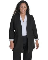 Calvin Klein - Plus Size Collarless Open-front Topper Jacket - Lyst