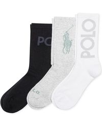 Polo Ralph Lauren - 3-pk. Tonal Logo Crew Socks - Lyst