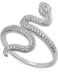 Giani Bernini Cubic Zirconia Snake Ring In Sterling Silver, Created For Macy's - White