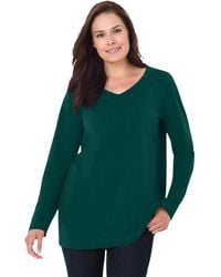 Woman Within - Plus Size Within Perfect Long-sleeve V-neck Tee - Lyst