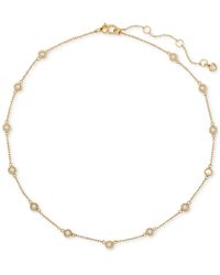 Kate Spade - Gold-tone Cubic Zirconia Station Necklace - Lyst