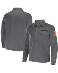 Fanatics - Nfl X Darius Rucker Collection By Cleveland Browns Canvas Button-up Shirt Jacket - Lyst