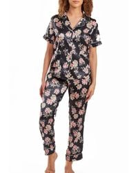 iCollection - Cyrus Floral Satin Pajama Pant Set - Lyst
