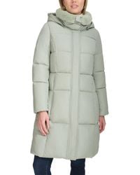 Cole Haan - Channel Quilted Shimmer Nylon Puffer Coat With Removable Hood - Lyst