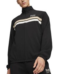 PUMA - Team Track Striped Stand-collar Zip Jacket - Lyst