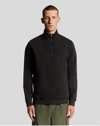 Lyle & Scott - Panelled Hybrid Quarter Zip Sweatshirt - Lyst