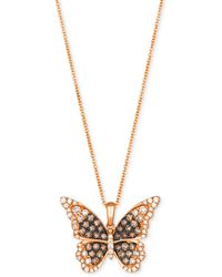 Le Vian - Ombre Chocolate Ombre Diamond & Vanilla Diamond Butterfly 20" Adjustable Pendant Necklace (3/4 Ct. T.w. - Lyst