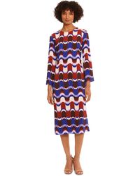 Donna Morgan - Printed Long-sleeve Midi Dress - Lyst