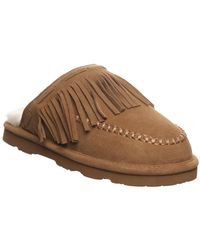 BEARPAW - Briony Fringe Detail Scuff Slippers - Lyst