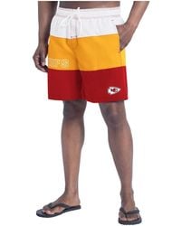 G-III 4Her by Carl Banks - Red/gold Kansas City Chiefs Sunrise Volley Swim Shorts - Lyst