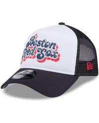 KTZ - White/navy Boston Red Sox Throwback Team Foam Front A-frame Trucker 9forty Adjustable Hat - Lyst