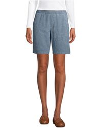 Lands' End - Mid Rise Elastic Waist Pull On 10" Chino Bermuda Shorts - Lyst