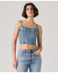 Levi's - Jadine Denim Cropped Camisole Tank Top - Lyst