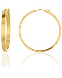 OMA THE LABEL - Shiny Jordan 18k Gold Plated Brass Medium Hoop Earrings - Lyst