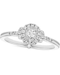 Macy's - Diamond Pear-shaped Halo Engagement Ring (1/4 Ct. T.w. - Lyst