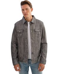 Regency Leathers - Gavi Denim Leather Shirt Jacket - Lyst