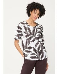 Olsen - Dotted Leaf Print T-shirt - Lyst
