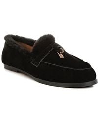 Rag & Co - Ohrid Suede & Faux Fur Flat Loafers - Lyst