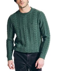 Nautica - Cable Knit Pullover Crewneck Sweater - Lyst