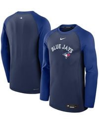 Nike - Navy/royal Toronto Blue Jays Authentic Collection Game Time Raglan Performance Long Sleeve T-shirt - Lyst