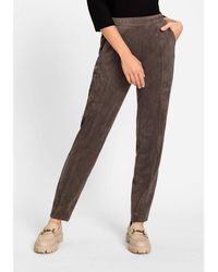 Olsen - Lisa Fit Straight Leg Faux Suede Pull-on Pant - Lyst
